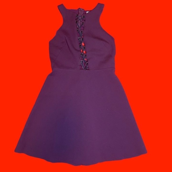 2/$35 Silence + Noise UO corset lace up front Goth Punk purple plum party dress - Picture 6 of 9